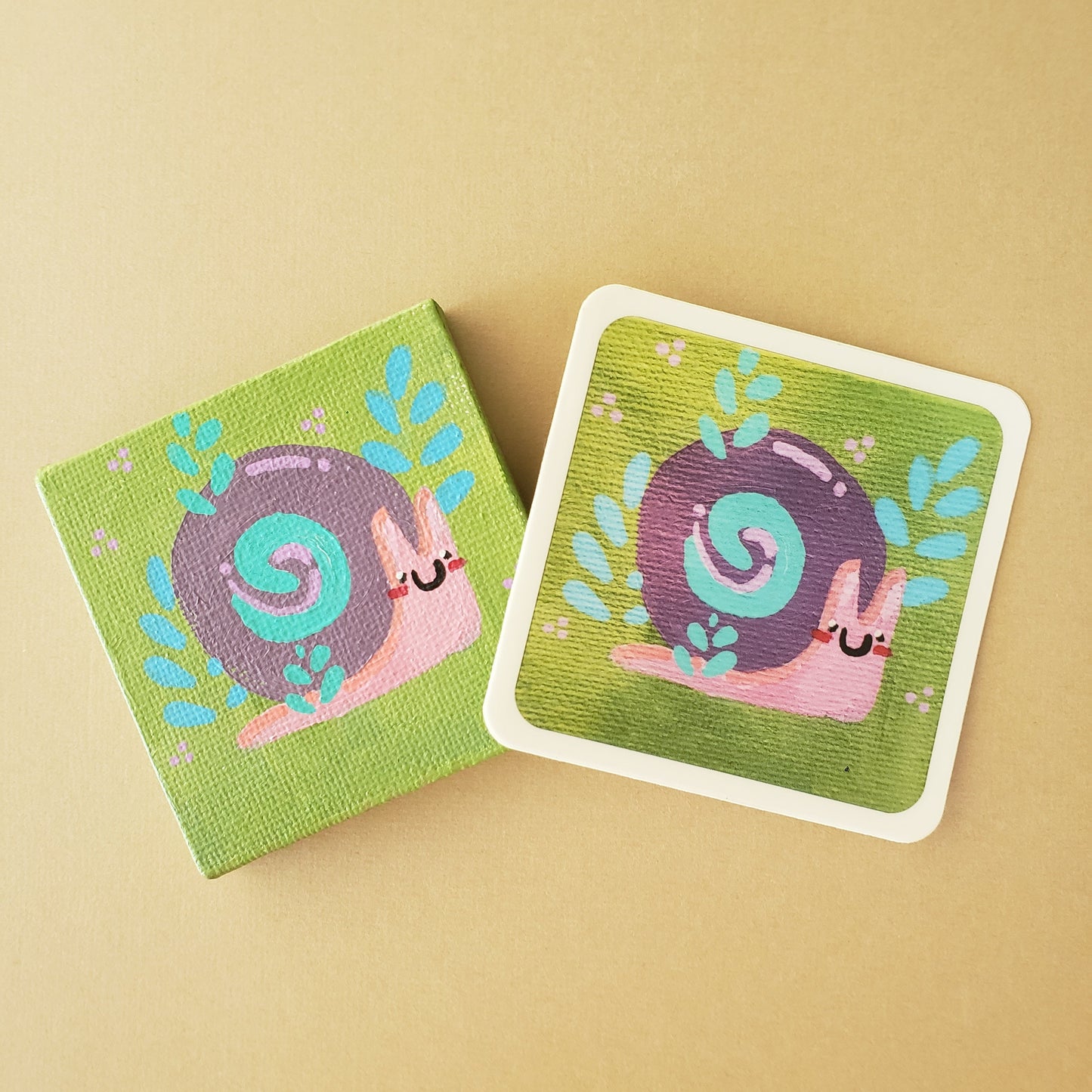 Snail painting sticker
