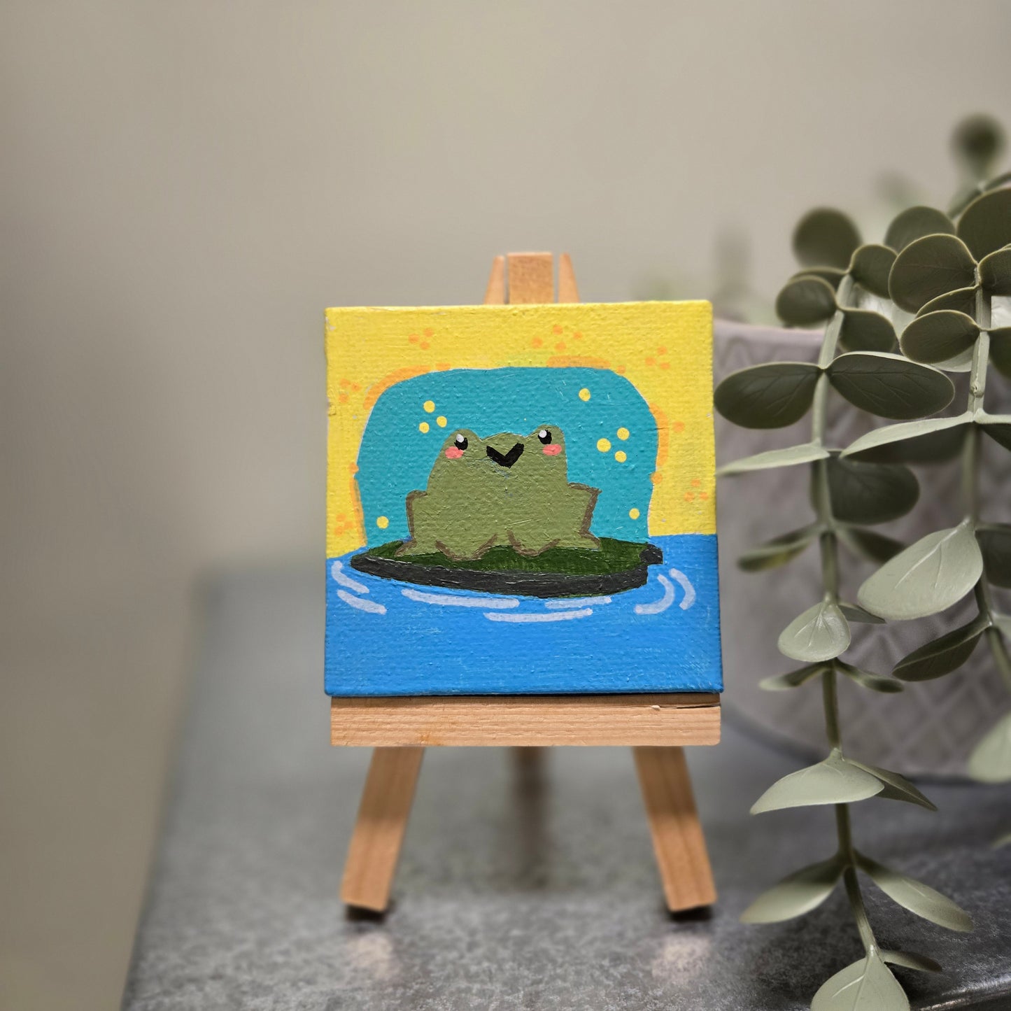 Frog on a log OG PAINTING