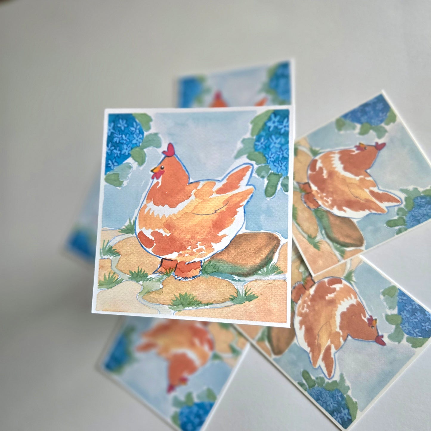 Fluffy Hen Mini Print