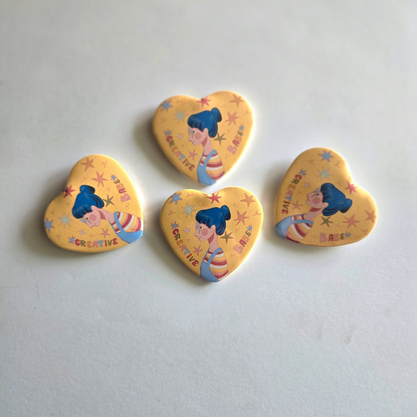 Creative Babe Heart Shaped Button