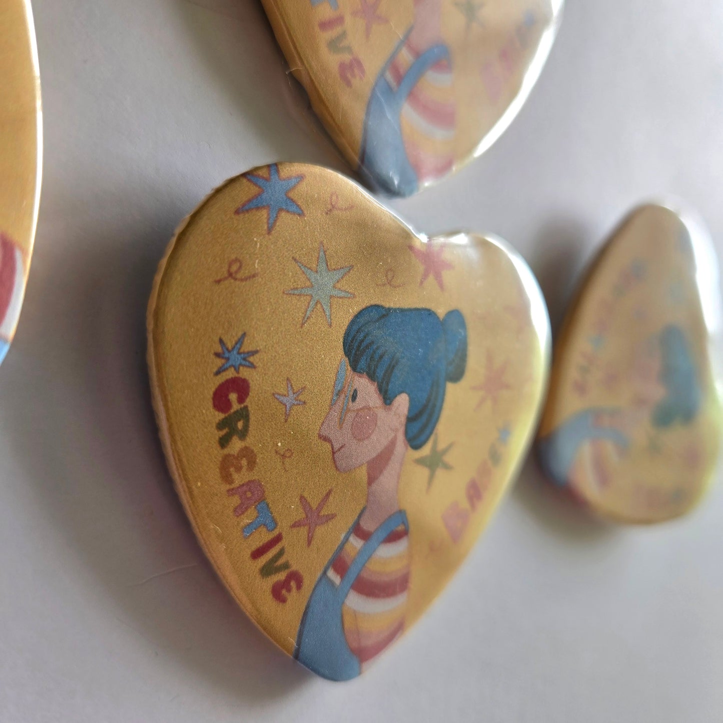 Creative Babe Heart Shaped Button