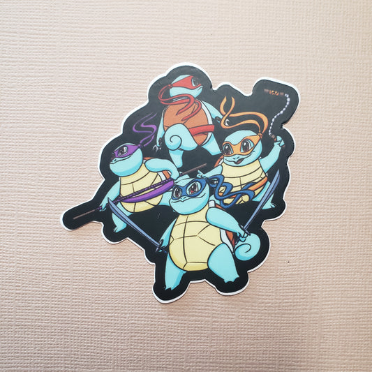 Pokemon Squirtle Squad Illustration Individial Stickers Teenaged Mutant Nina Turtles