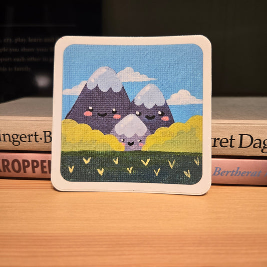 Mountain Family Painting Sticker