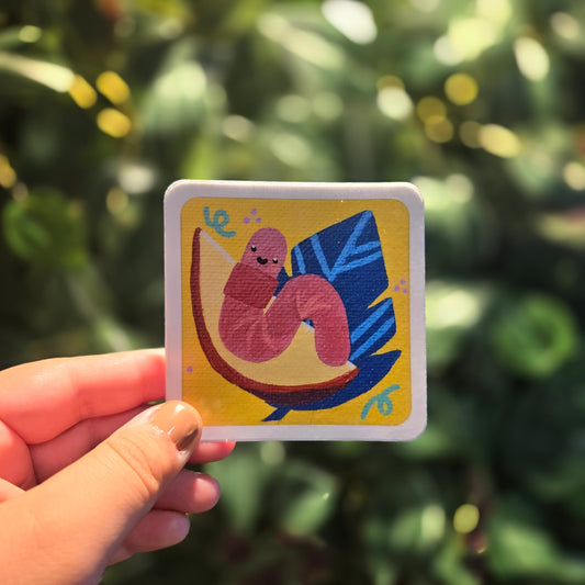 worm painting sticker