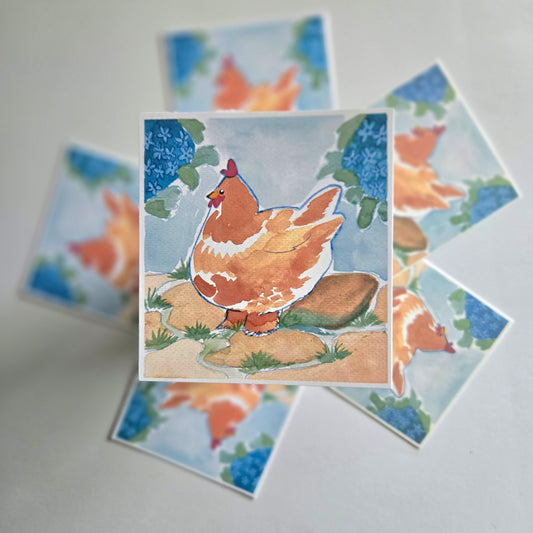 Fluffy Hen Mini Print