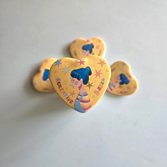 Creative Babe Heart Shaped Button