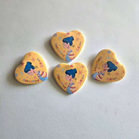 Creative Babe Heart Shaped Button